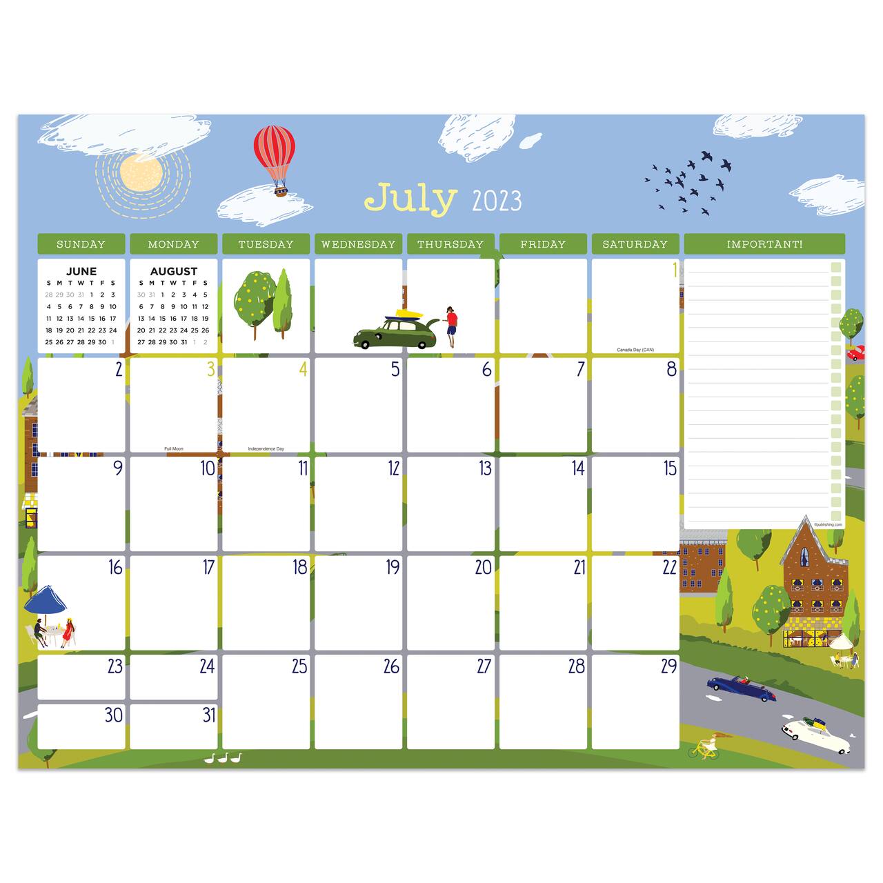 TF Publishing 2025 2025 Folk Love Large Desk Pad Monthly Blotter